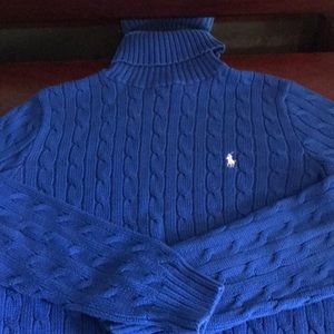 Royal blue women’s Ralph Lauren turtleneck sweater